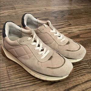 Madewell Cream and White Quilted Sneakers